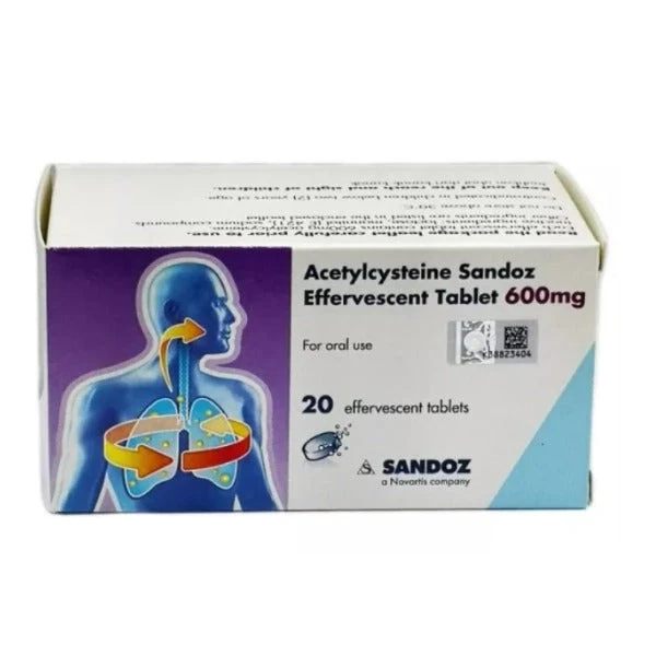 ACETYLCYSTEINE SANDOZ 600MG EFFERVESCENT TAB 20S