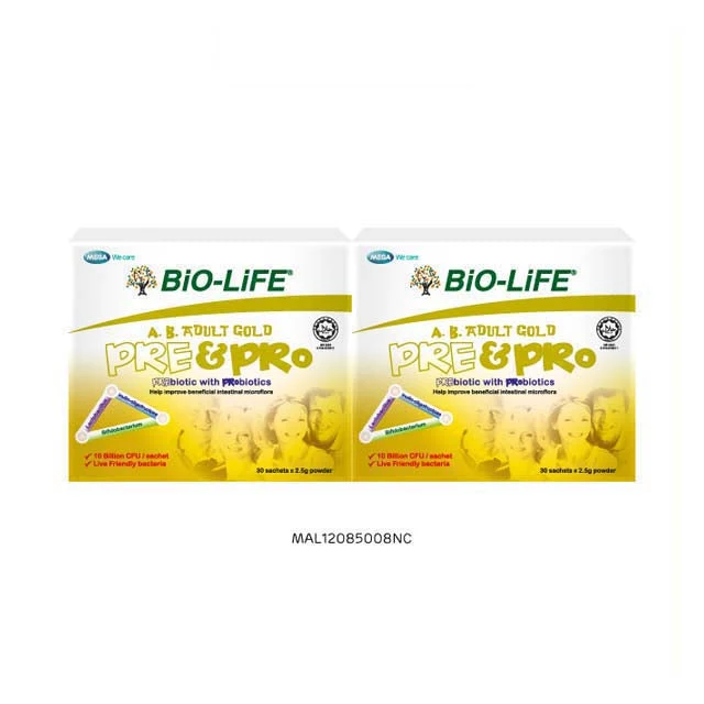 BIO-LIFE A.B. ADULT GOLD PRE & PRO POWDER SACHET 2.5G 30SX2