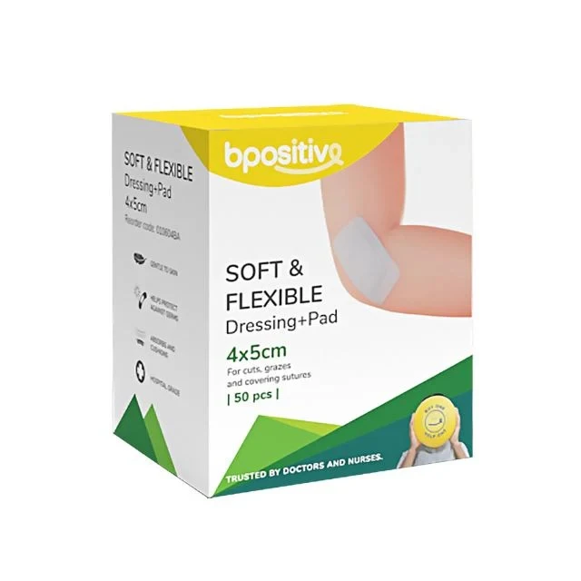 BPOSITIVE SOFT&FLEXIBLE DRESSING+PAD 4X5CM 50S