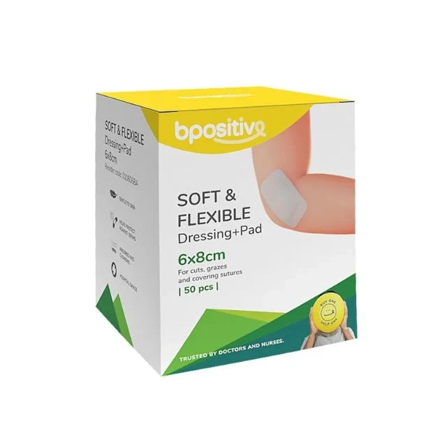 BPOSITIVE SOFT&FLEXIBLE DRESSING+PAD 6X8CM 50S