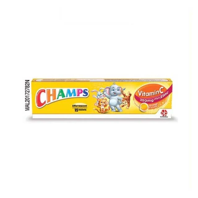 CHAMPS EFFERVESCENT VIT C 250MG PLUS ZINC 15S