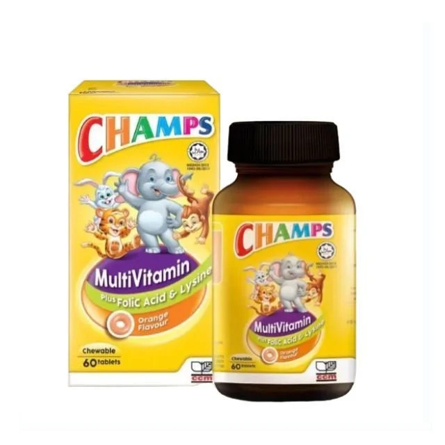 CHAMPS MV + LYSINE & FA ORANGE TAB 60S