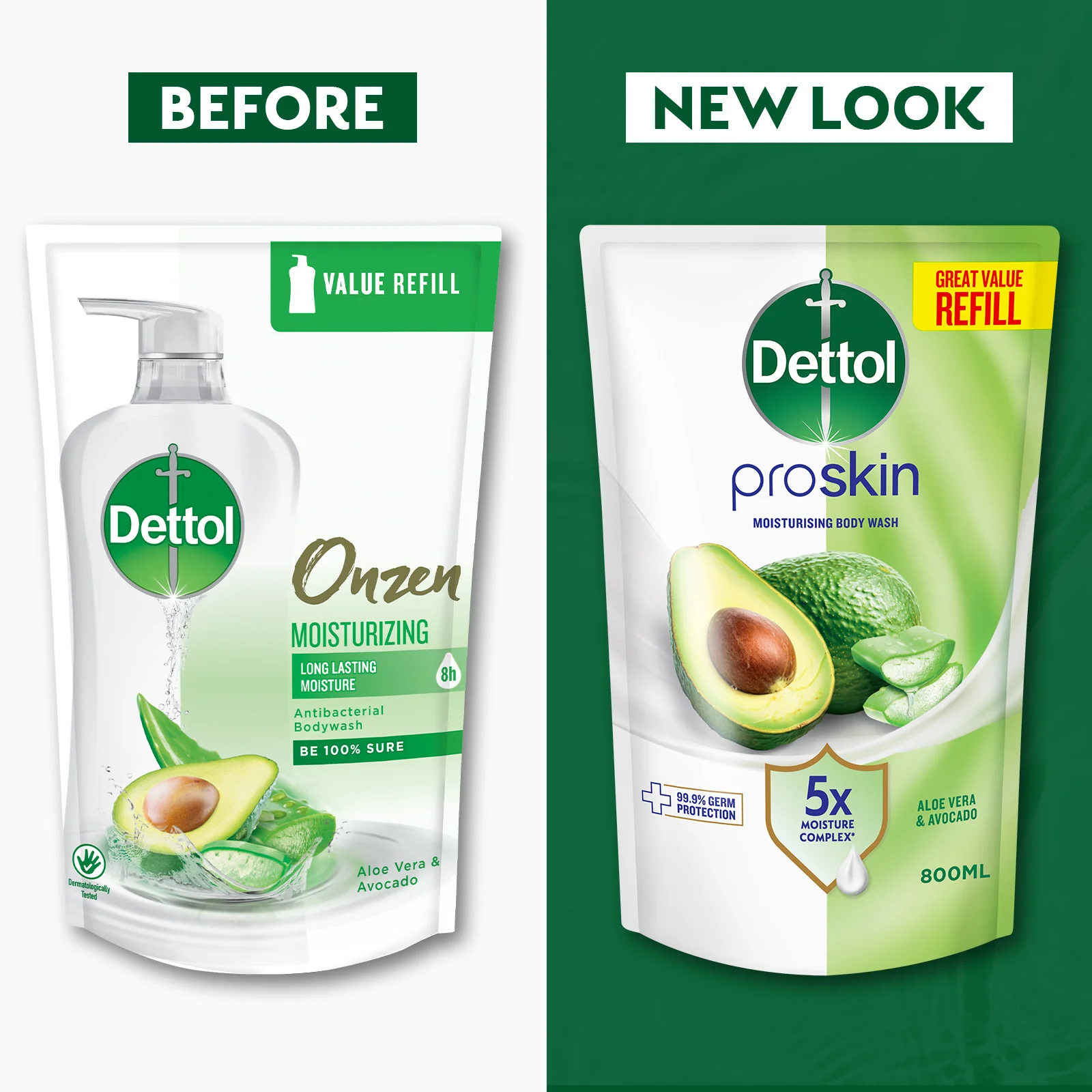 DETTOL ONZEN BODY WASH MOISTURIZING REFILL 800G - Image 3