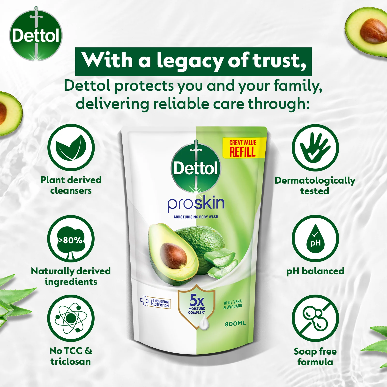 DETTOL ONZEN BODY WASH MOISTURIZING REFILL 800G - Image 7