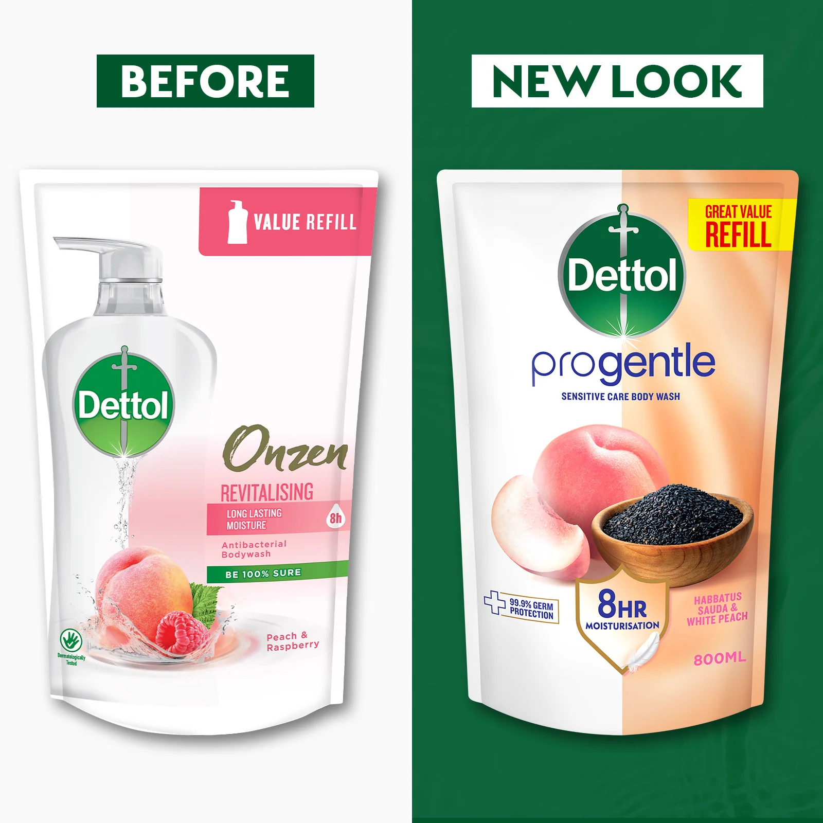 DETTOL ONZEN BODY WASH REVITALISING REFILL 800G - Image 3