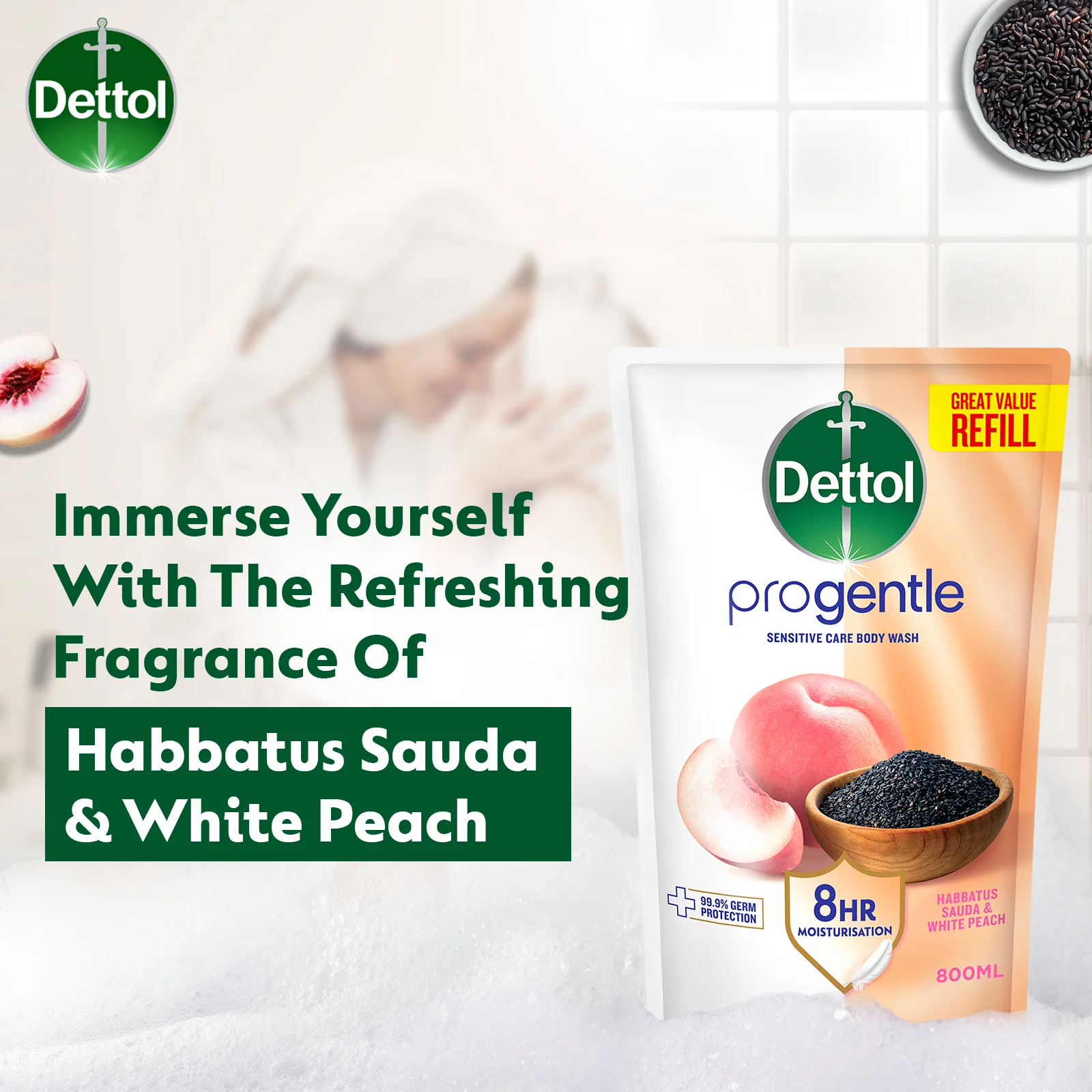 DETTOL ONZEN BODY WASH REVITALISING REFILL 800G - Image 6