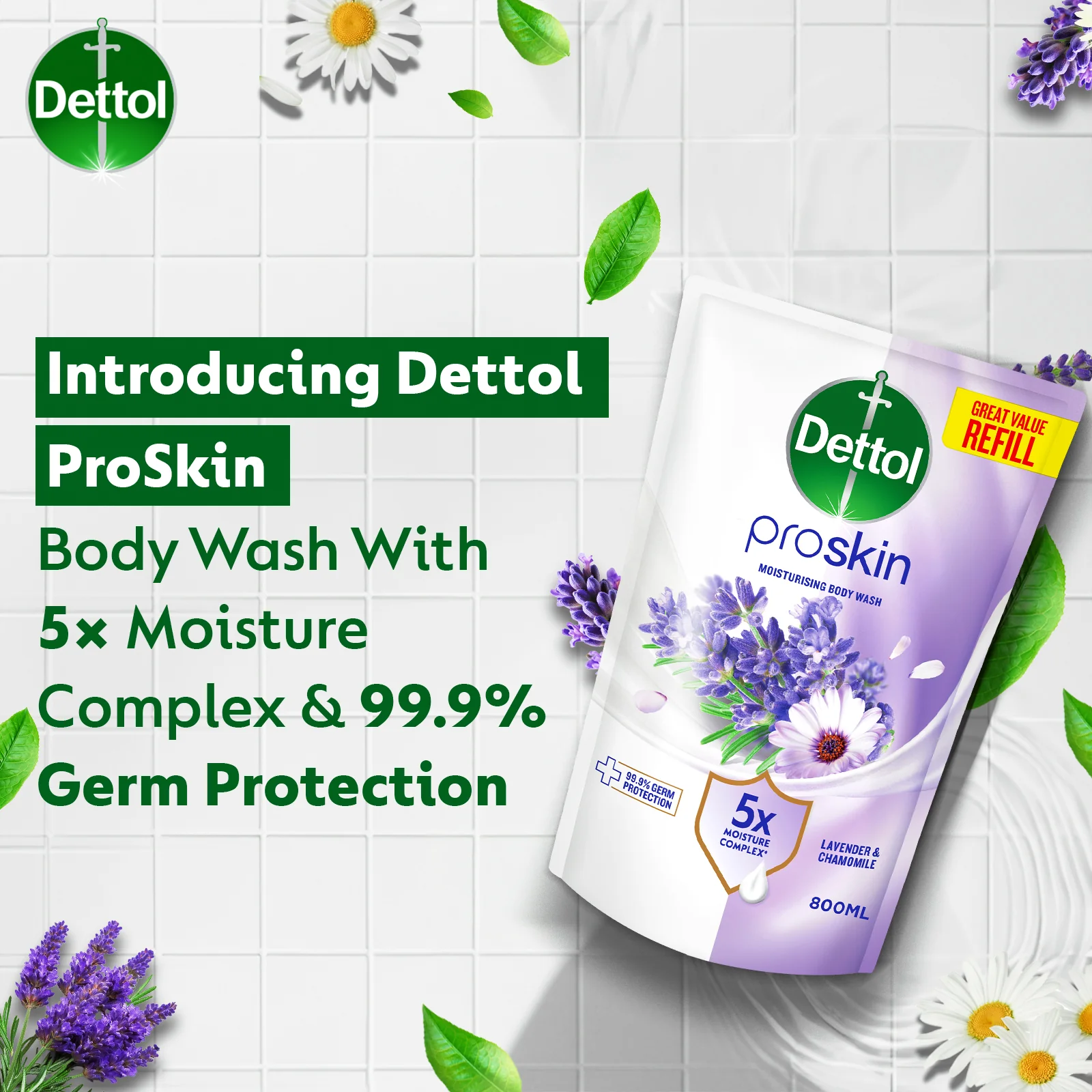 DETTOL SHOWER GEL LAVENDER & CHAMOMILE (VALUE REFILL) 720G - Image 4