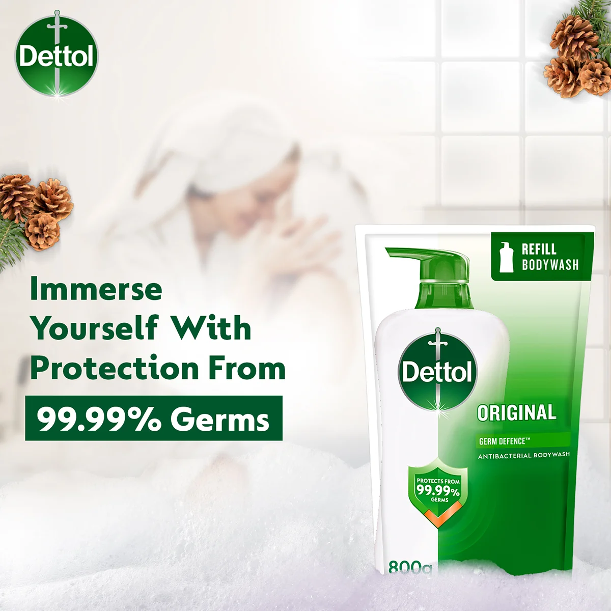DETTOL SHOWER GEL ORIGINAL (VALUE REFILL) 800G - Image 5