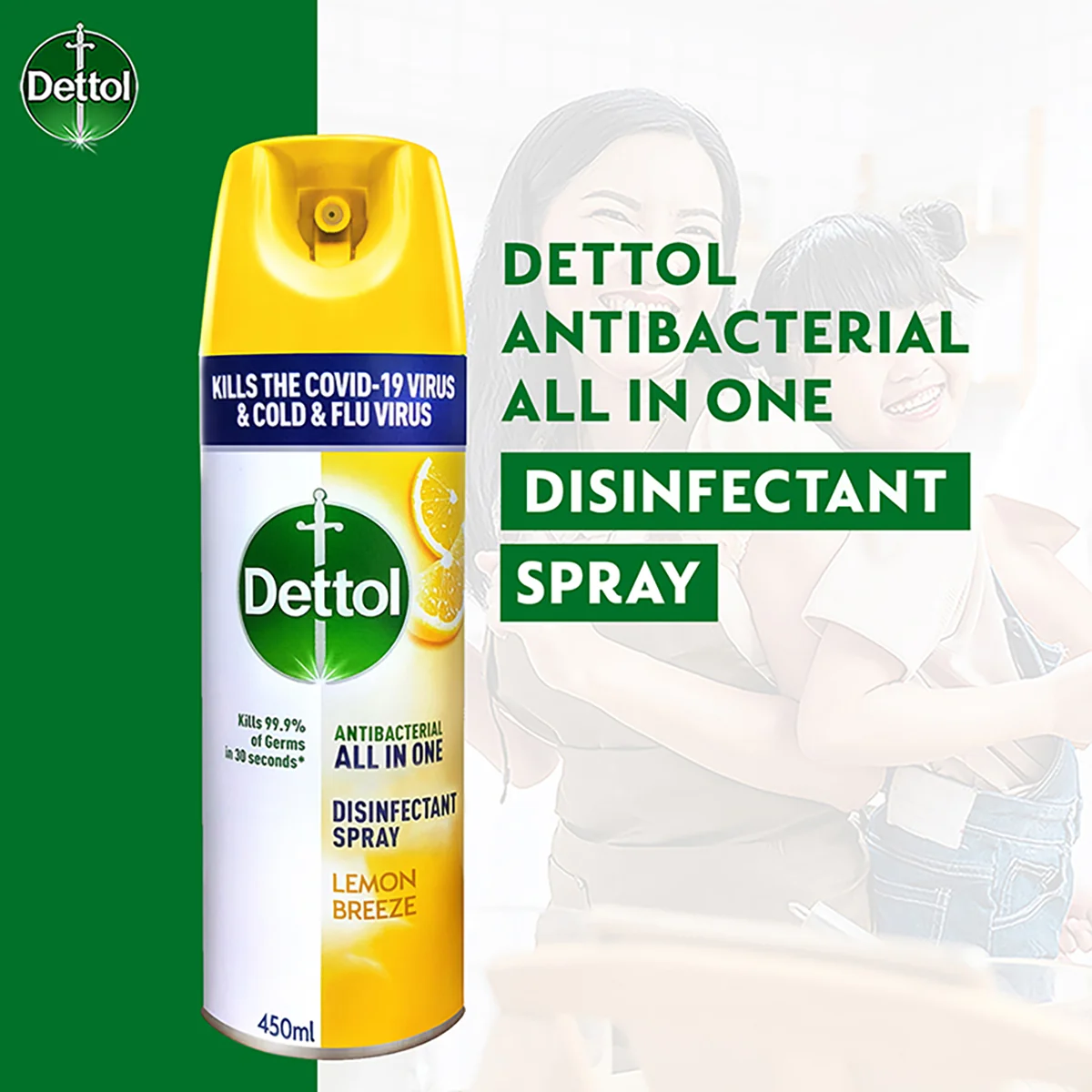 DETTOL SPRAY LEMON 450ML - Image 3