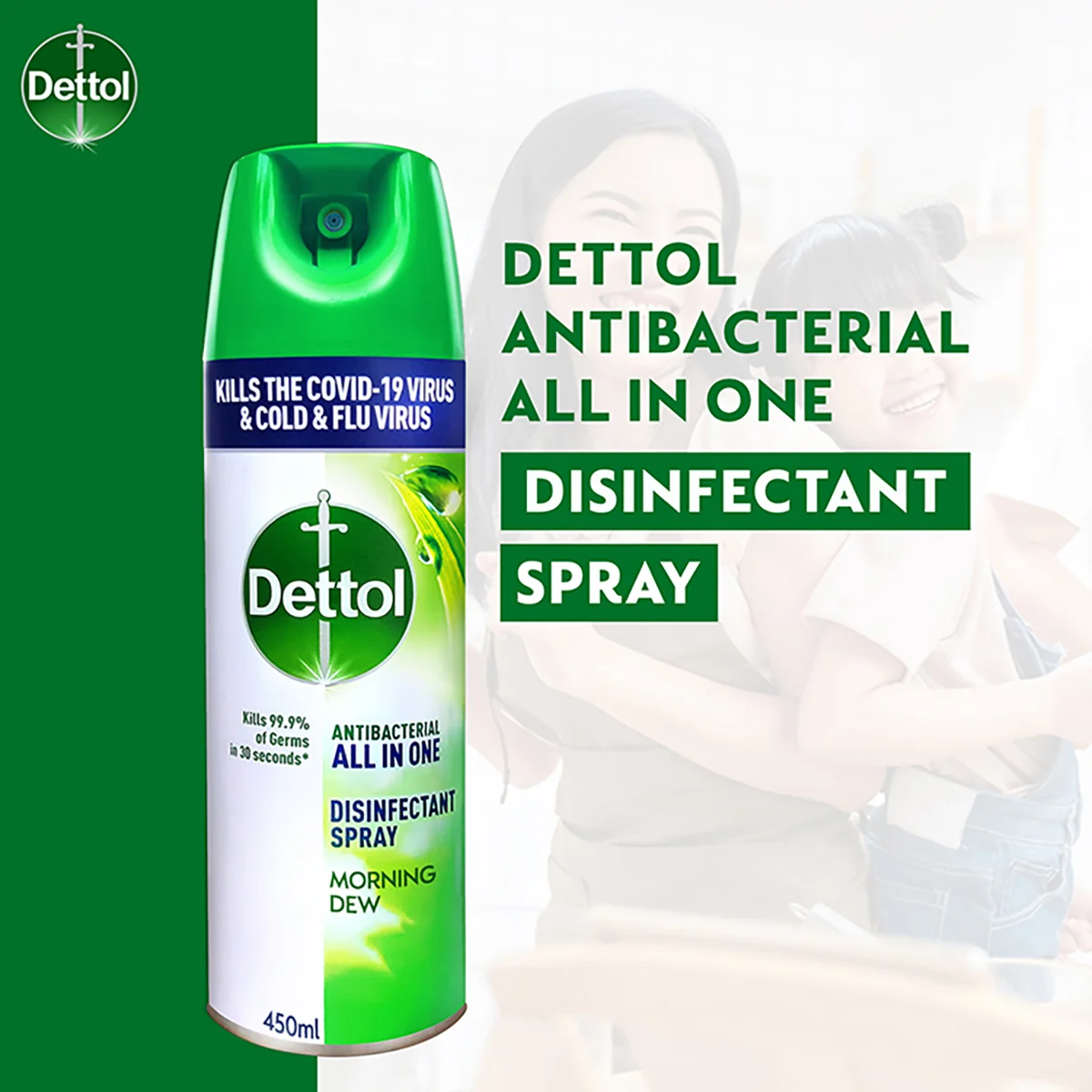 DETTOL SPRAY MORNING DEW 450ML - Image 3