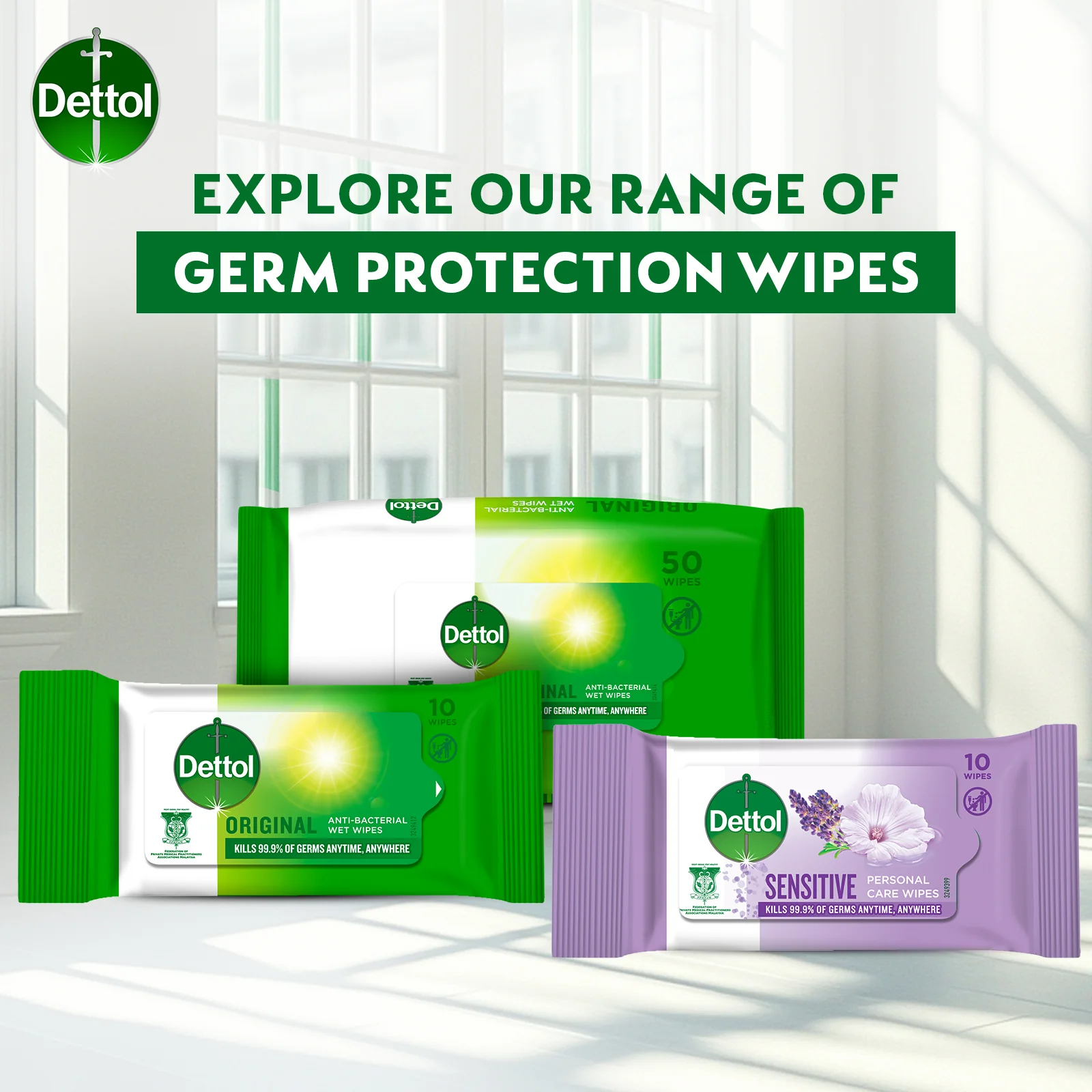 DETTOL WET WIPES SENSITIVE 10S - Image 6