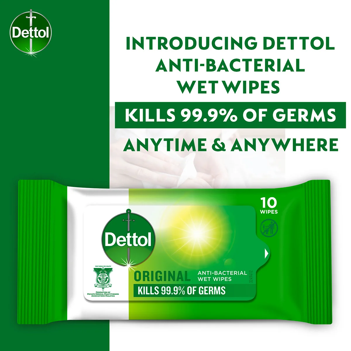 DETTOL WIPES ANTIBACTERIAL 10SX3 - Image 3