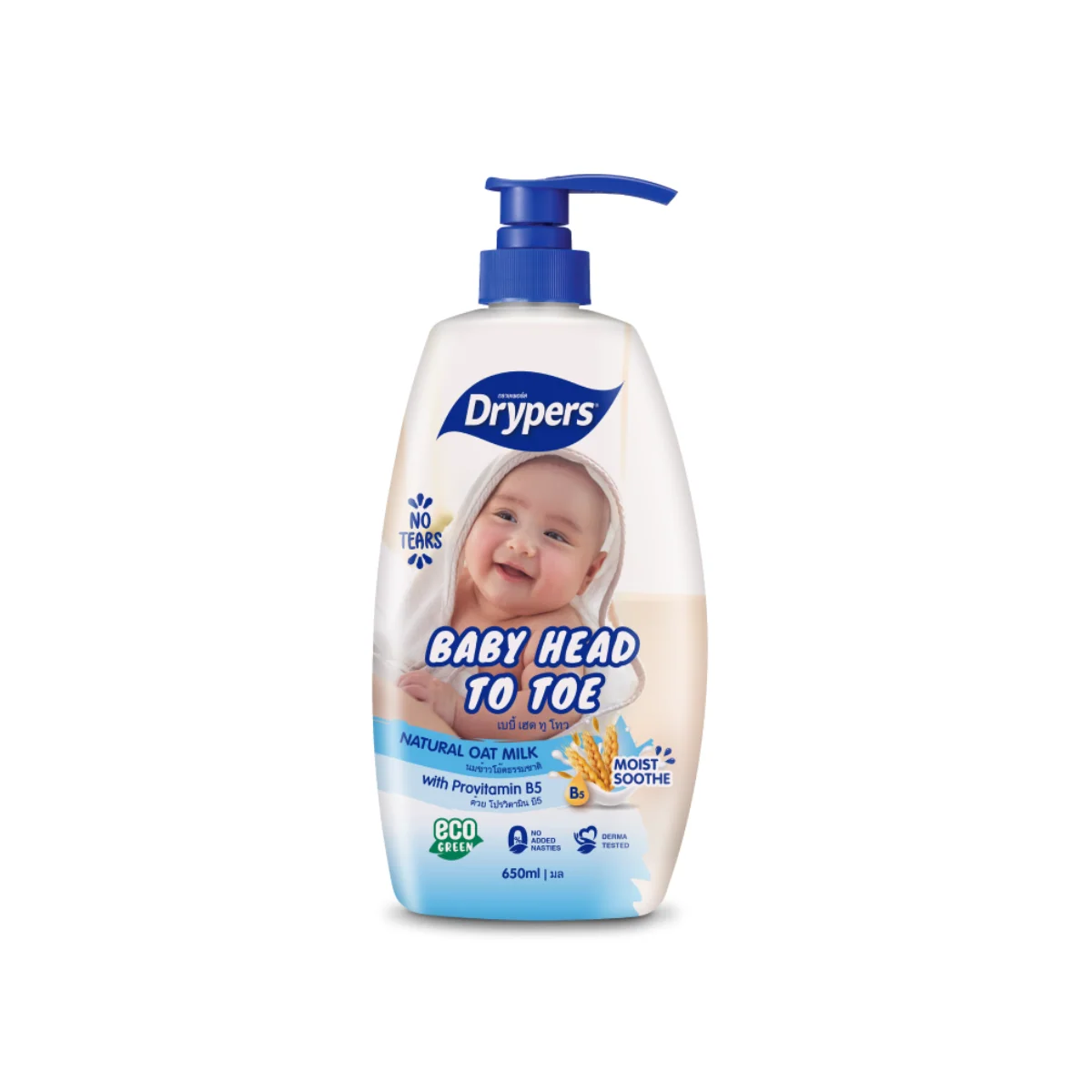 DRYPERS BABY HEAD TO TOE NATURAL OAT MILK 650ML