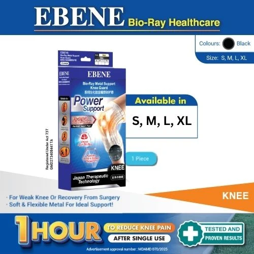 EBENE BIO RAY METAL SUPPORT KNEE GUARD- BLACK L