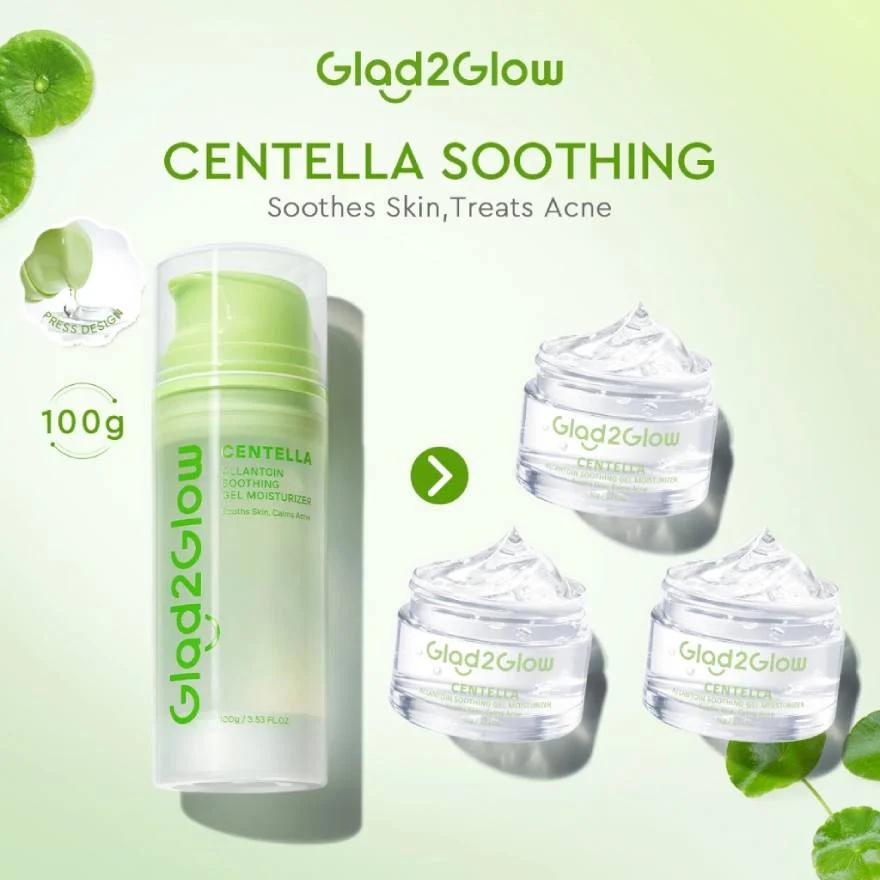 GLAD2GLOW CENTELLA ALLANTOIN SOOTHING GEL MOISTURIZER 100G - Image 6