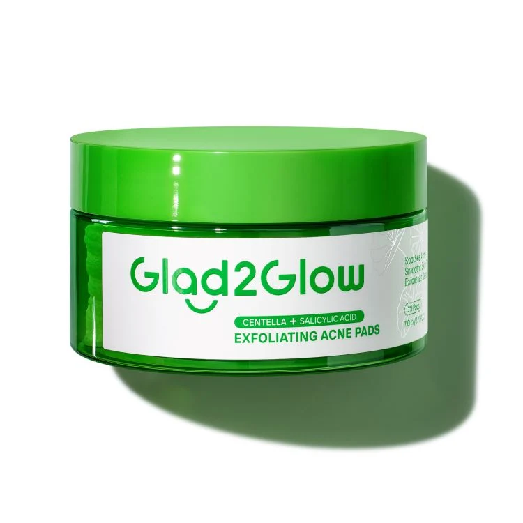 GLAD2GLOW CENTELLA SALICYLIC ACID EXFOLIATING ACNE PADS 30 PCS - Image 2