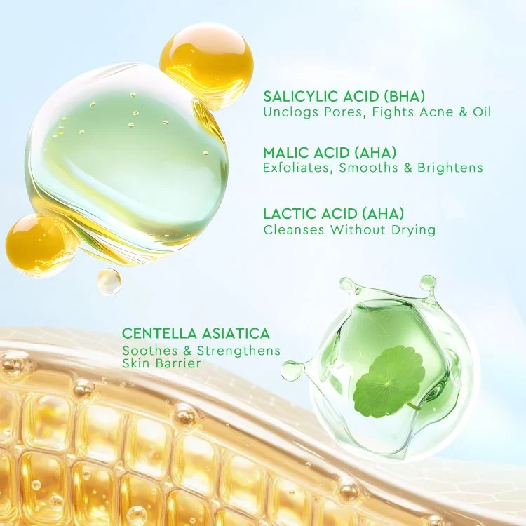 GLAD2GLOW CENTELLA SALICYLIC ACID EXFOLIATING ACNE PADS 30 PCS - Image 4