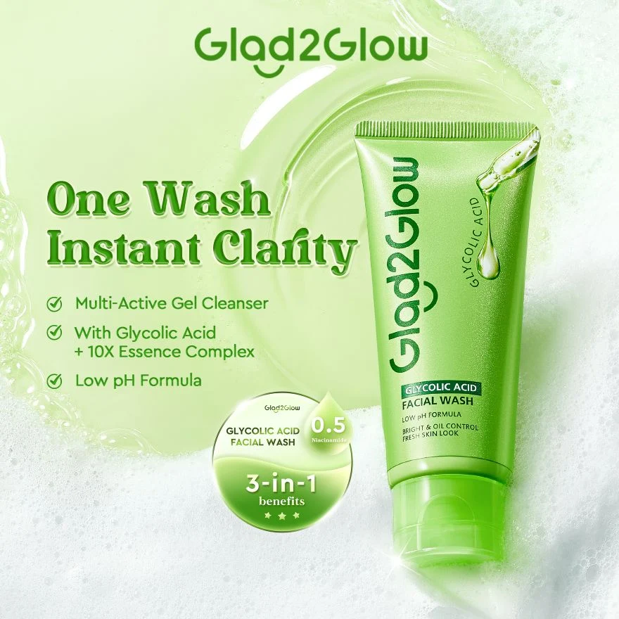 GLAD2GLOW GLYCOLIC ACID FACIAL WASH 70G - Image 2