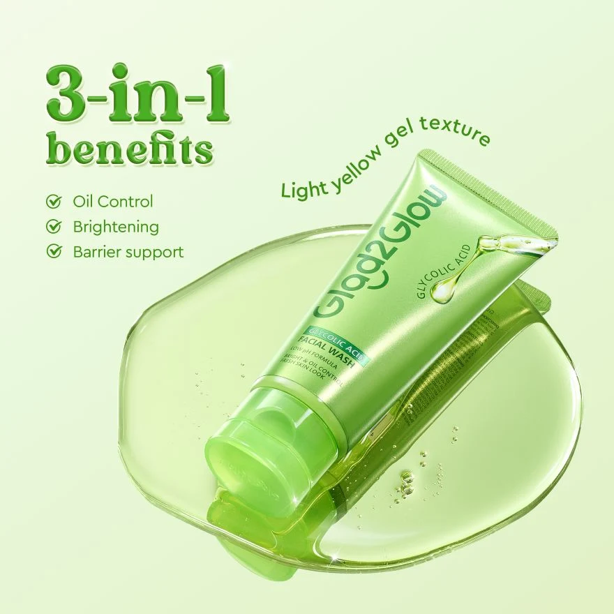 GLAD2GLOW GLYCOLIC ACID FACIAL WASH 70G - Image 4