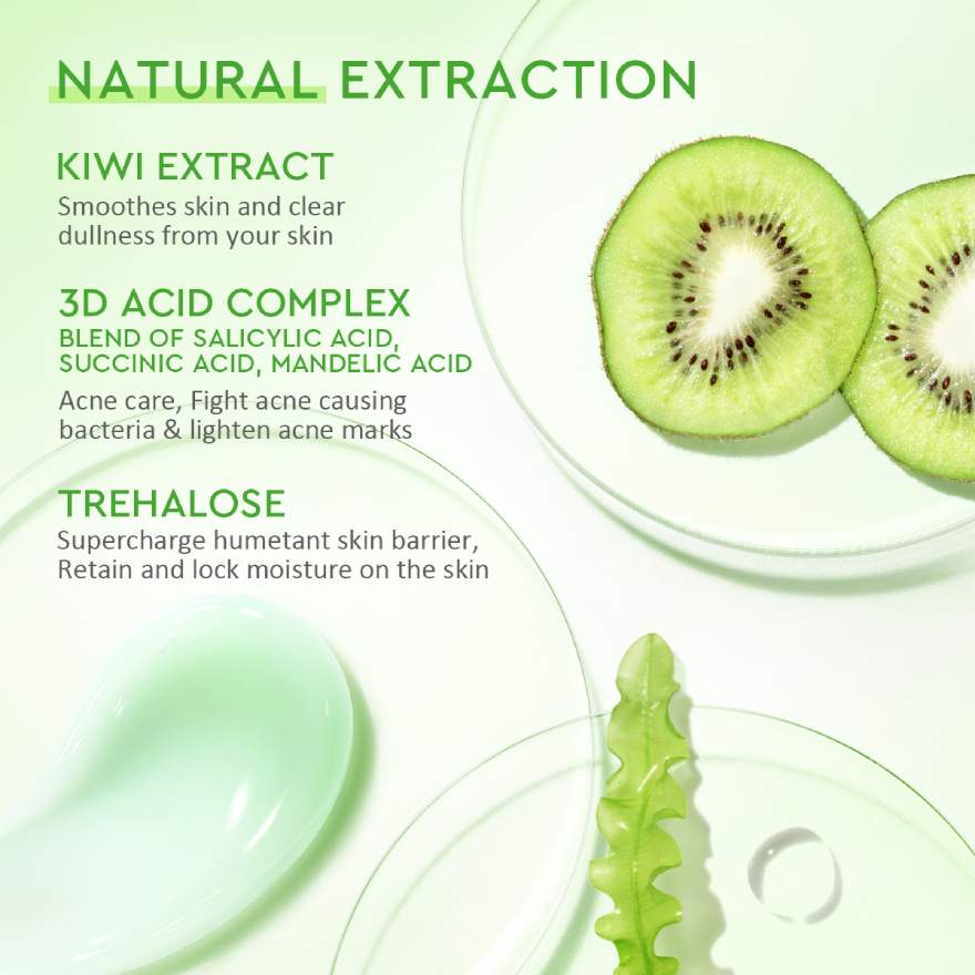 GLAD2GLOW KIWI 3D ACID ACNE MOISTURIZER 30G - Image 3