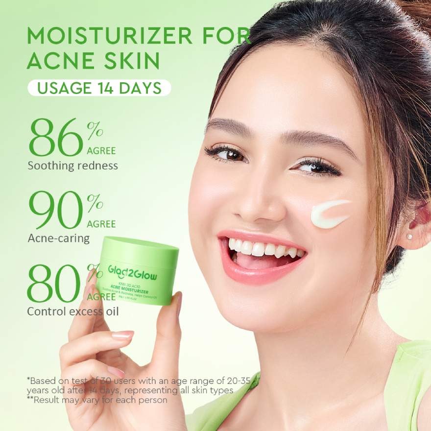 GLAD2GLOW KIWI 3D ACID ACNE MOISTURIZER 30G - Image 4