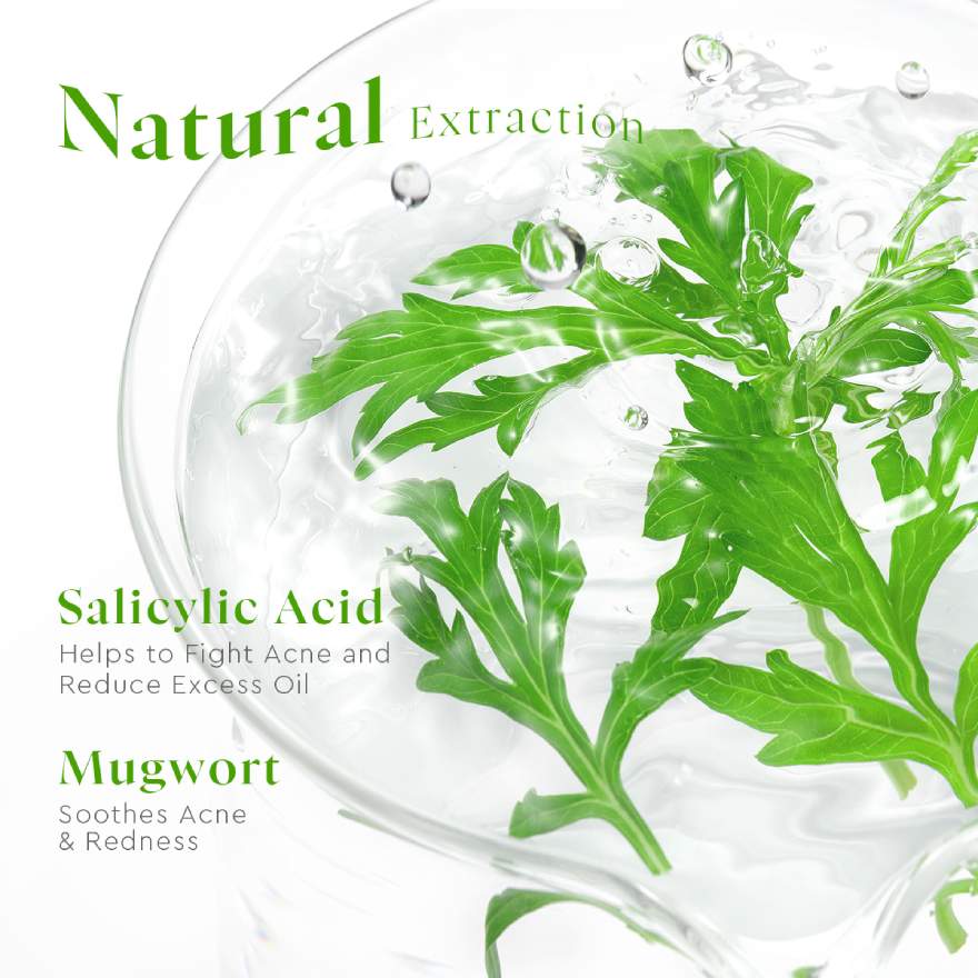 GLAD2GLOW MUGWORT SALICYLIC ACID ACNE CLEAR MICELLAR WATER 130ML - Image 3