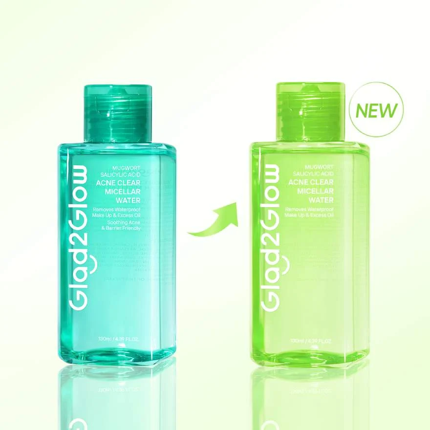 GLAD2GLOW MUGWORT SALICYLIC ACID ACNE CLEAR MICELLAR WATER 130ML - Image 6