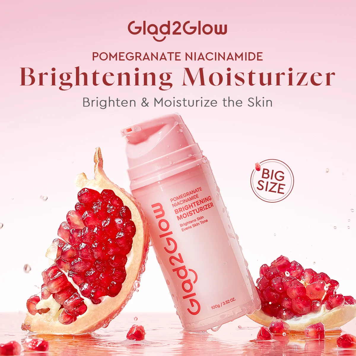 GLAD2GLOW POMEGRANATE NIACINAMIDE BRIGHTENING MOISTURIZER 100G - Image 2