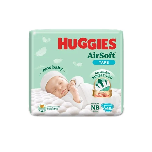 HUGGIES AIR SOFT DIAPERS NB 68S