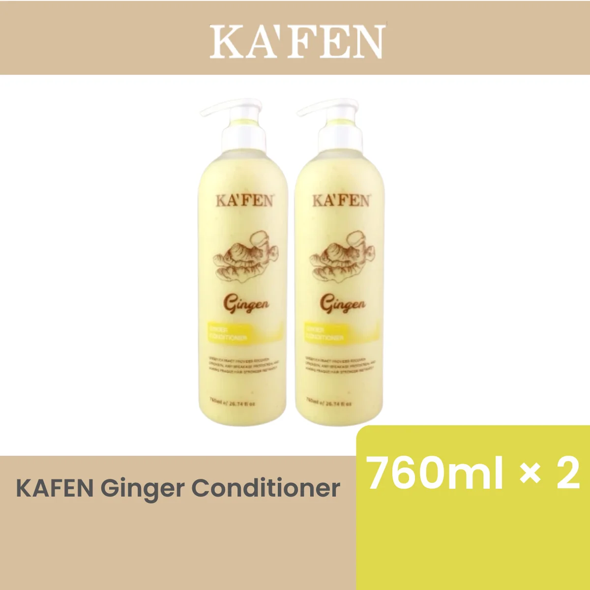 KAFEN GINGER CONDITIONER 760ML × 2