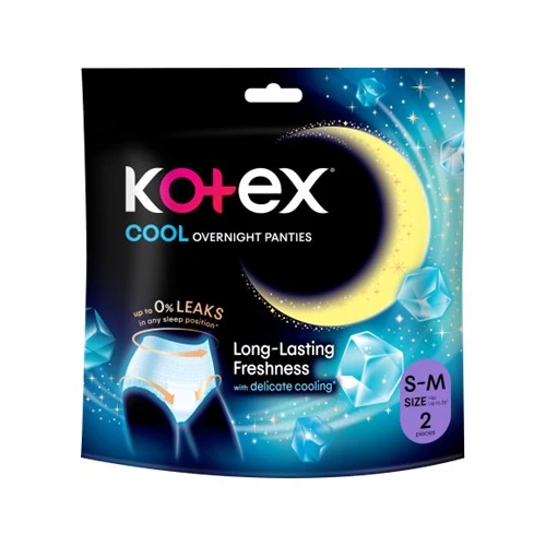 KOTEX OVERNIGHT PANTIES COOL S/M 2S