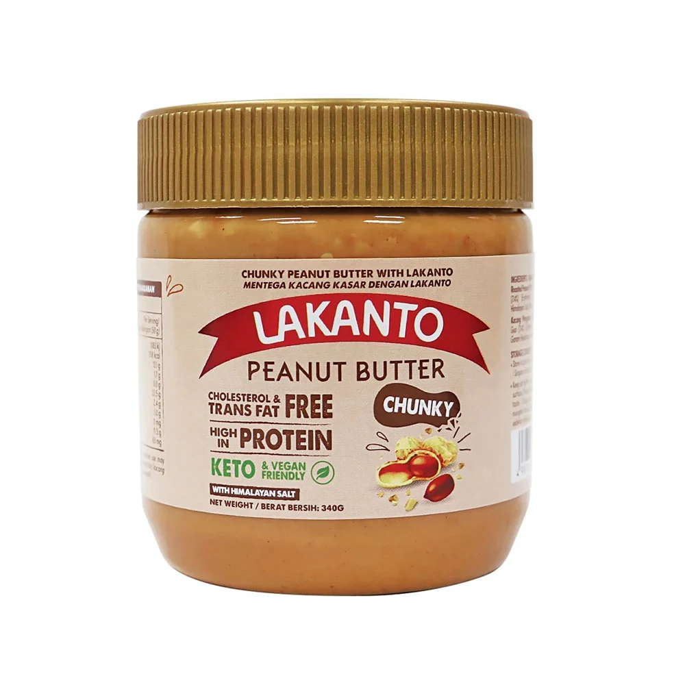 LAKANTO PEANUT BUTTER CHUNKY 340G