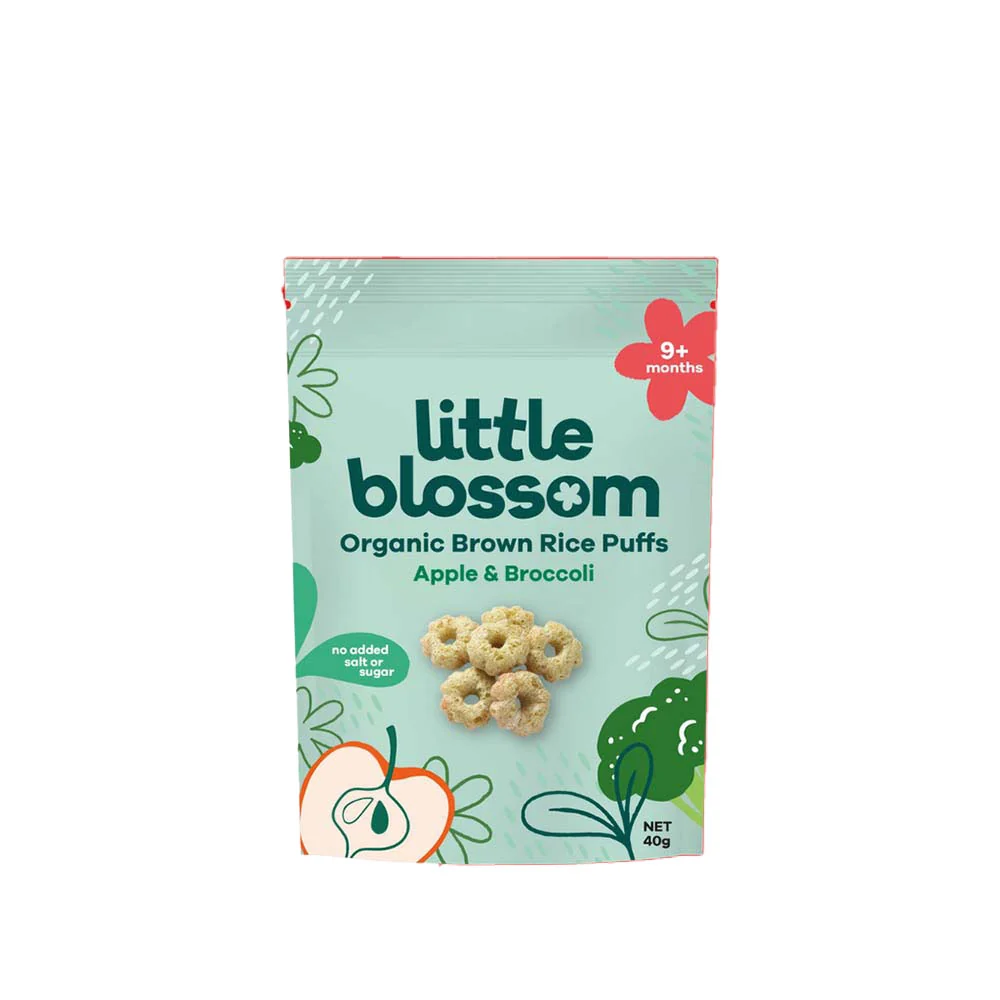 LITTLE BLOSSOM RICE PUFFS APPLE & BROCCOLI 40G