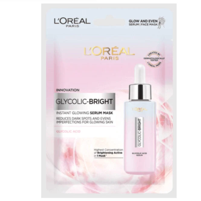 LOREAL GLYCOLIC-BRIGHT INSTANT GLOWING SERUM MASK 22G