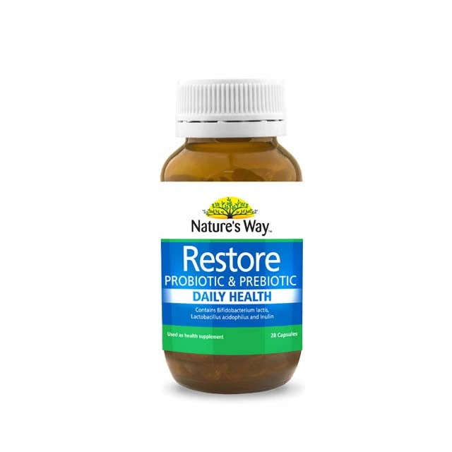 NATURES WAY RESTORE PRE+PROBIOTIC DAILY HEALTH 28S
