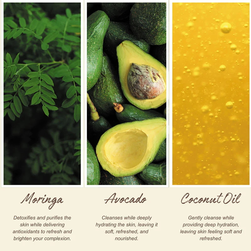 NATURESENTIALS BODY WASH MORINGA & AVOCADO 480ML - Image 4