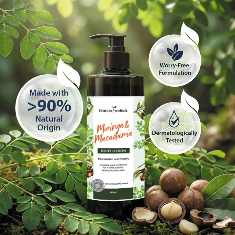 NATURESENTIALS MORINGA & MACADAMIA BODY LOTION 480ML - Image 2