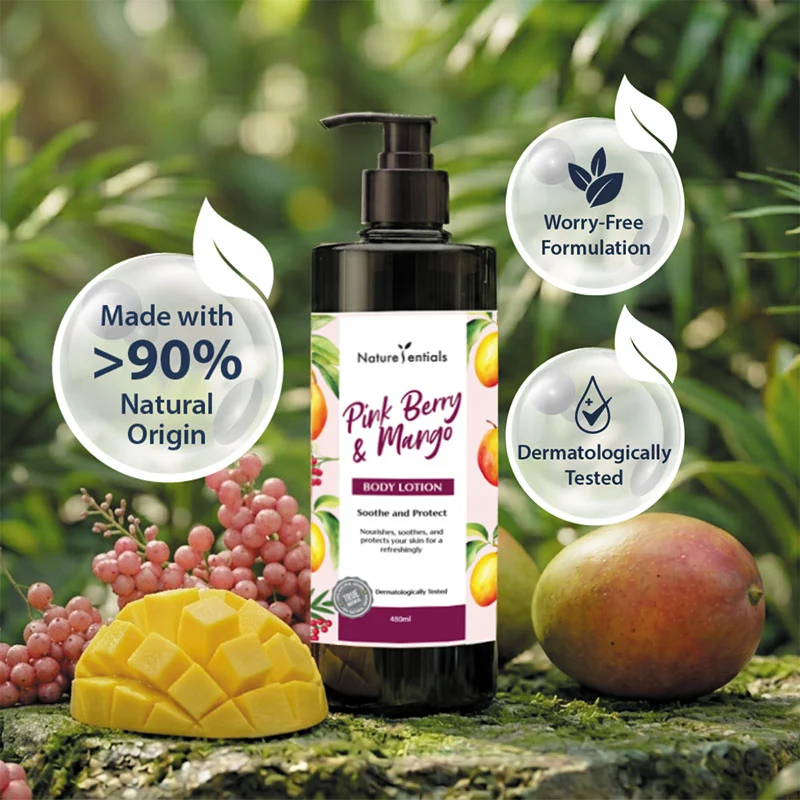 NATURESENTIALS PINK BERRY & MANGO BODY LOTION 480ML - Image 2