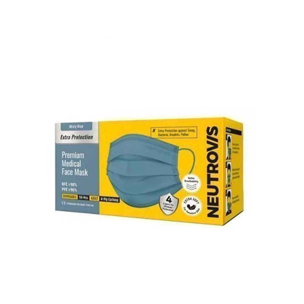 NEUTROVIS 4PLY MASK MISTY BLUE 50S