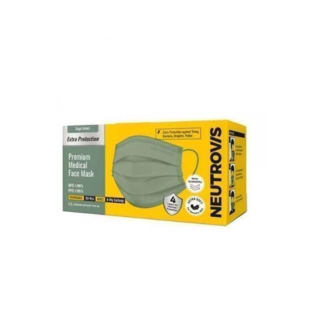NEUTROVIS 4PLY MASK SAGE GREEN 50S