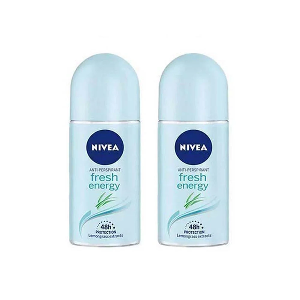 NIVEA DEODORANT ENERGY FRESH ROLL ON 50ML 2S
