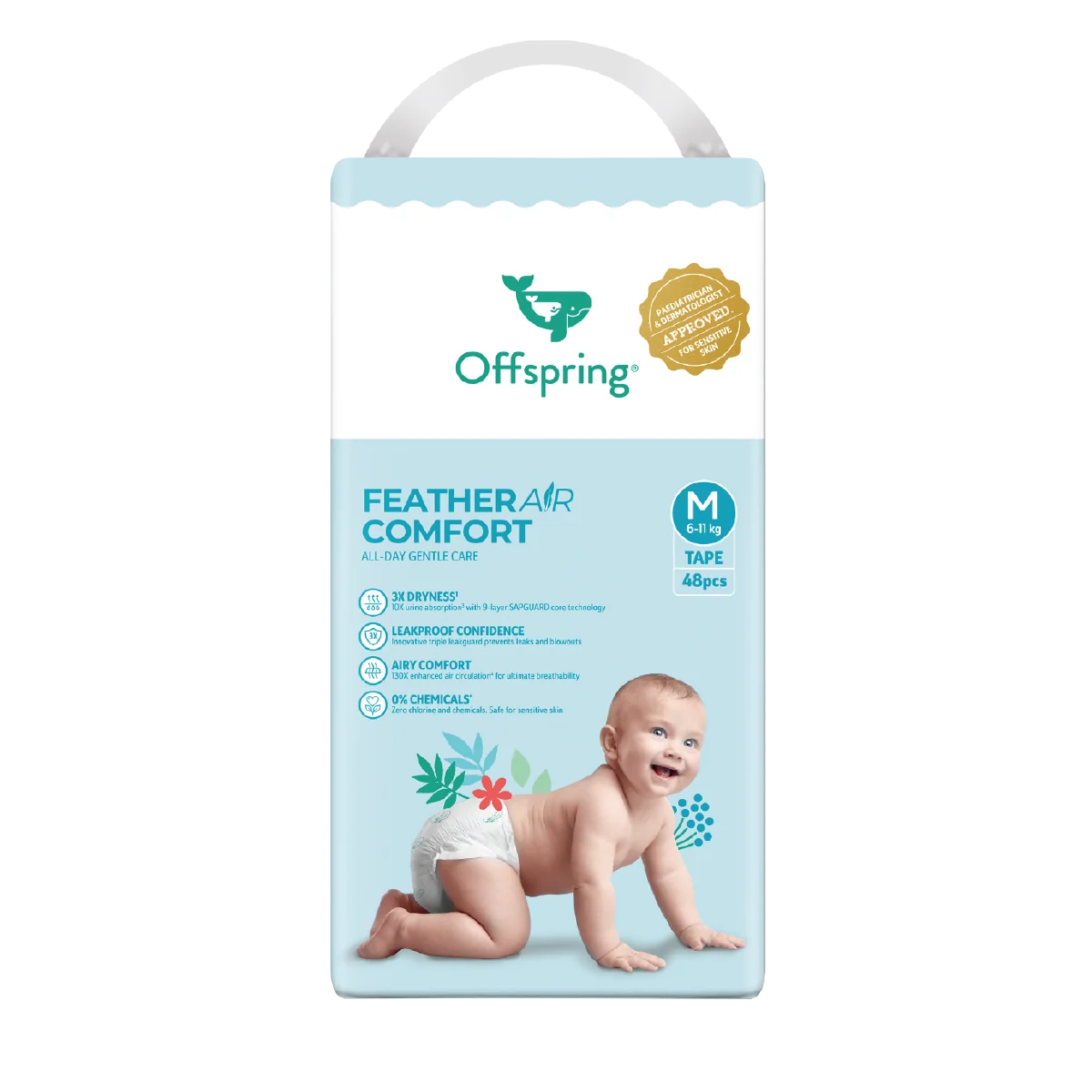 OFFSPRING FEATHER AIR COMFORT TAPE DIAPER M 48S