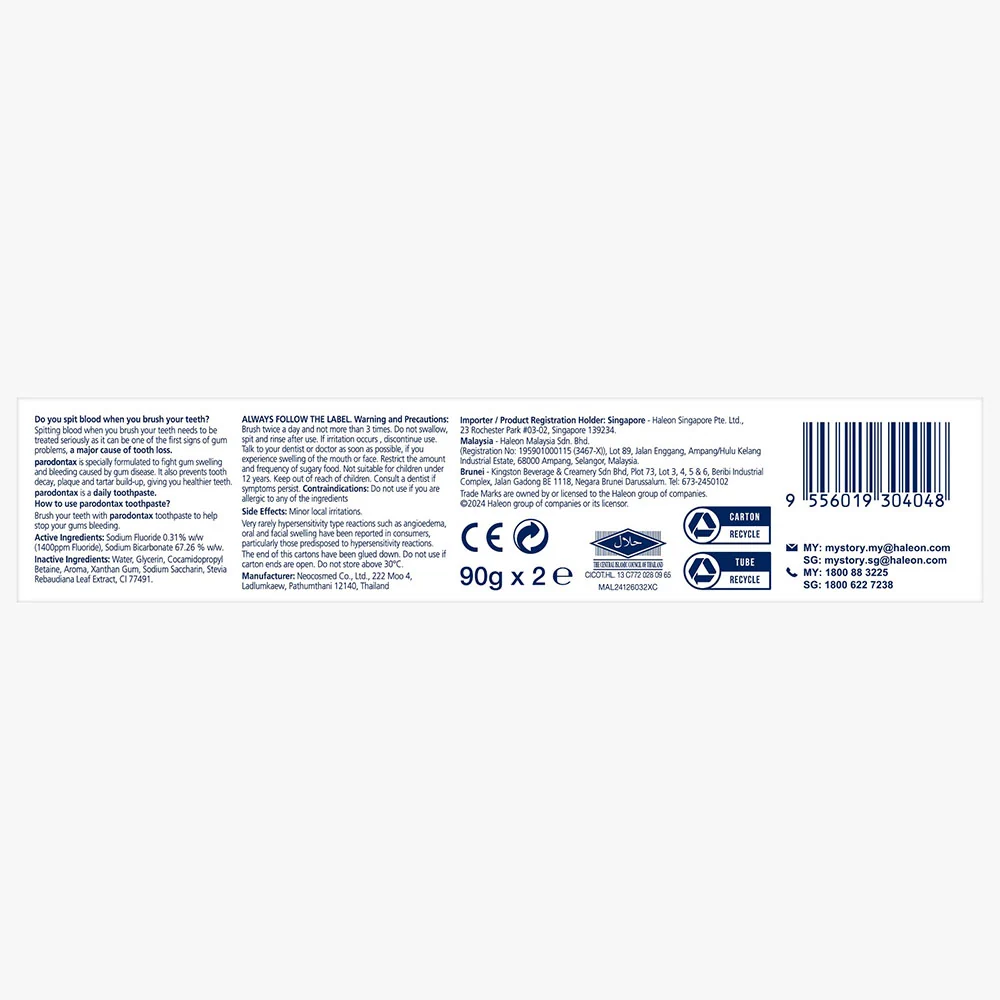 PARODONTAX DAILY FLOURIDE TOOTHPASTE 90G X2 ORIGINAL - Image 3