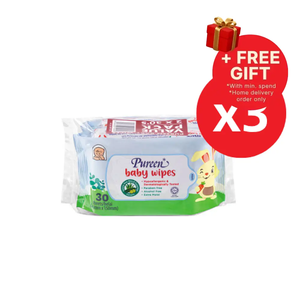 PUREEN BABY WIPES (BLUE)(BWP 2030) 30S x 6