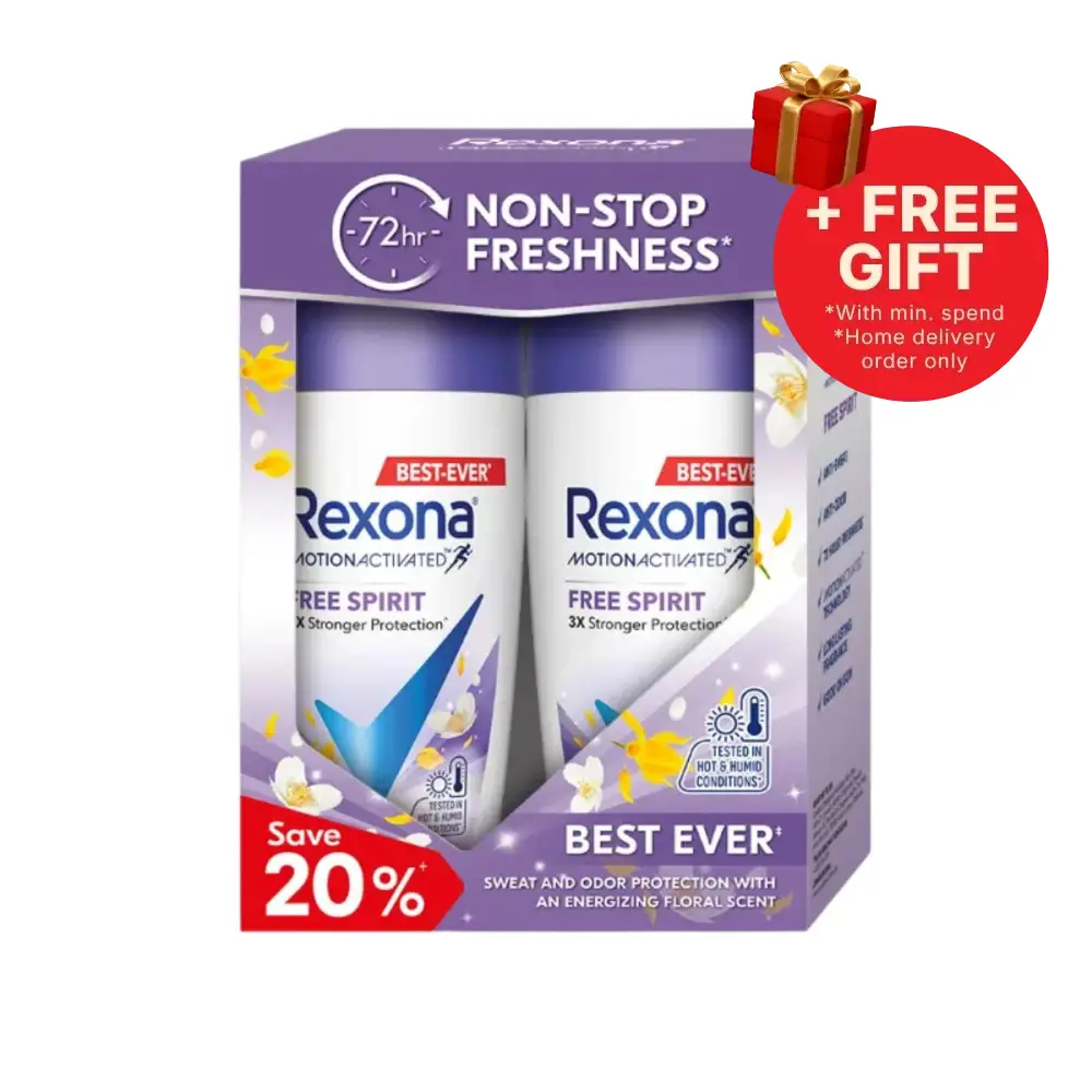 REXONA WOMEN DEODORANT ROLL ON MOTIONACTIVATED FREE SPIRIT 45ML 2S