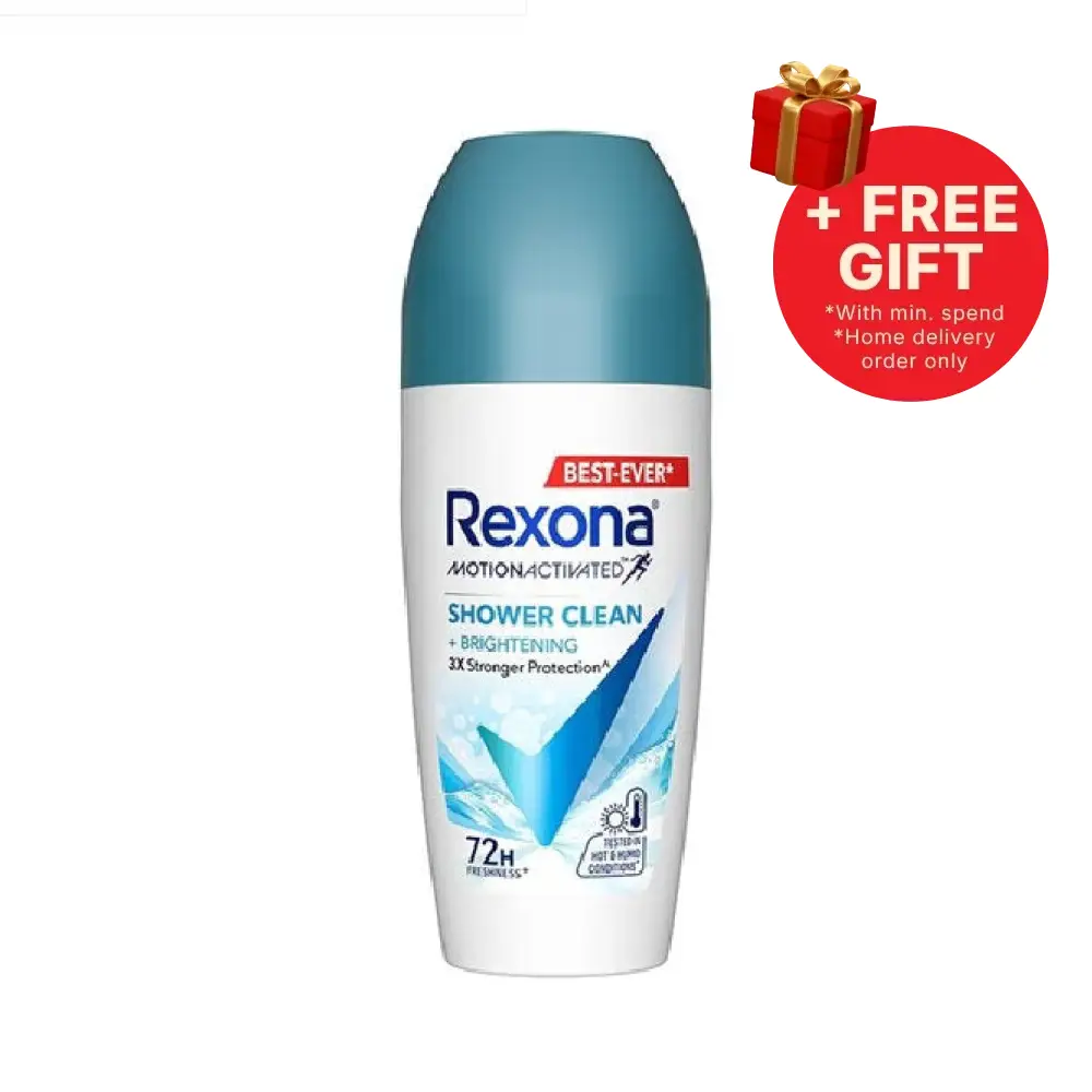 REXONA WOMEN DEODORANT ROLL ON MOTIONACTIVATED SHOWER CLEAN 45ML 2S