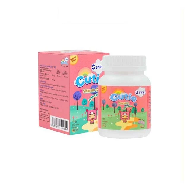 SHINE VIT C CUTIE 100MG W LYSINE CHEWABLE TAB (STRAW) 100S