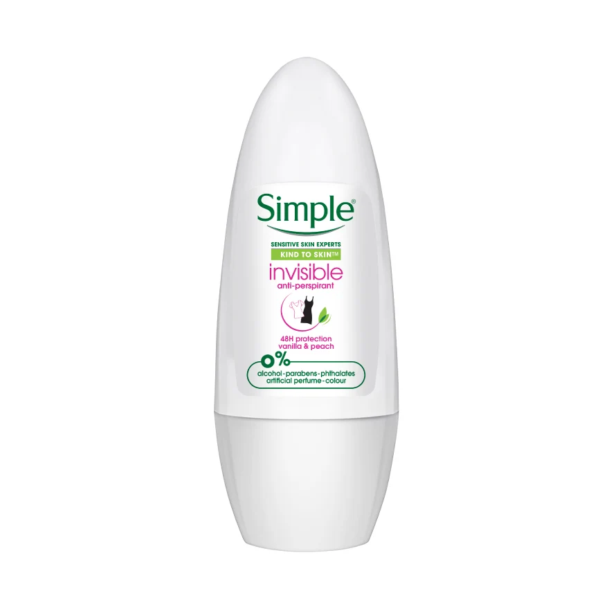 SIMPLE INVISIBLE ANTI-PERSPIRANT ROLL ON 45ML