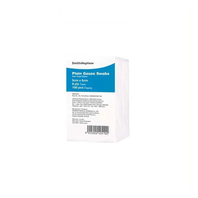 SMITH & NEPHEW GAUZE SWAB 5CMX5CM 8PLY 100S