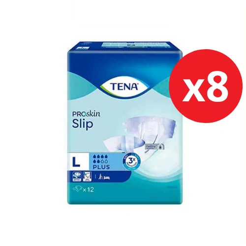 TENA Plus Adult Diaper - Tape (L - 12s × 8)